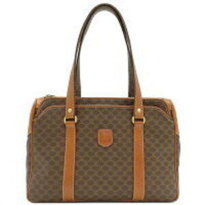 Celine Macadam Tote Handbag Brown Triomphe Logo